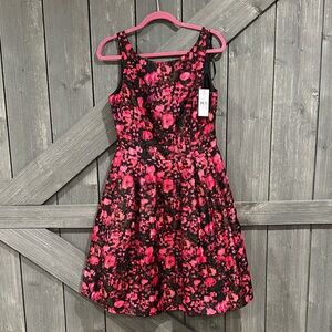 Floral Pink and Black with tulle underlay